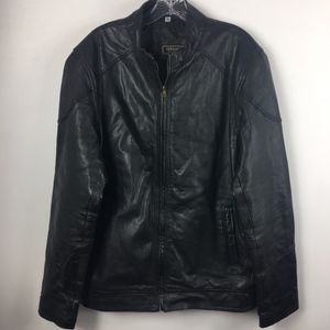 VERSACE Black Classic Leather Jacket men's size XL